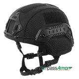 MICH Ballistic Helmet with sides-rails, Cover and NVG mount MICH 2000AT